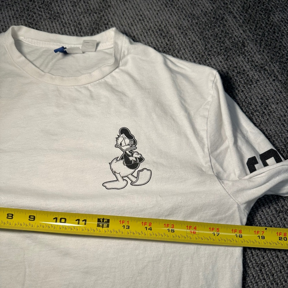 H&M Divided Disney Donald Duck Long Sleeve Shirt White Mens Small Graphic Tee - Picture 5 of 6